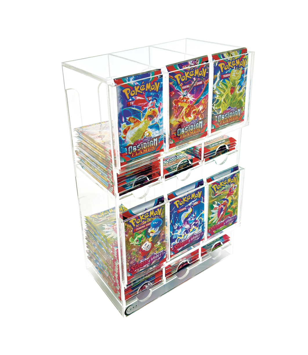 pokemon booster pack dispenser TCG Booster Pack Dispenser (2 tier, 6 slots) – Daedalus TCG