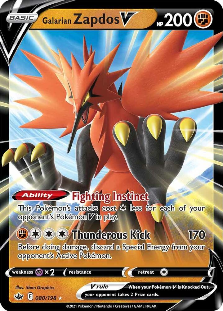 Galarian Zapdos V — SWSH06: Chilling Reign
