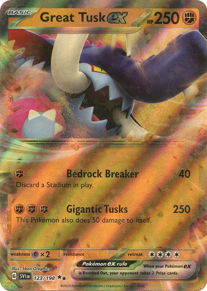Great Tusk ex - 123/198 — SV01: Scarlet &amp; Violet Base Set