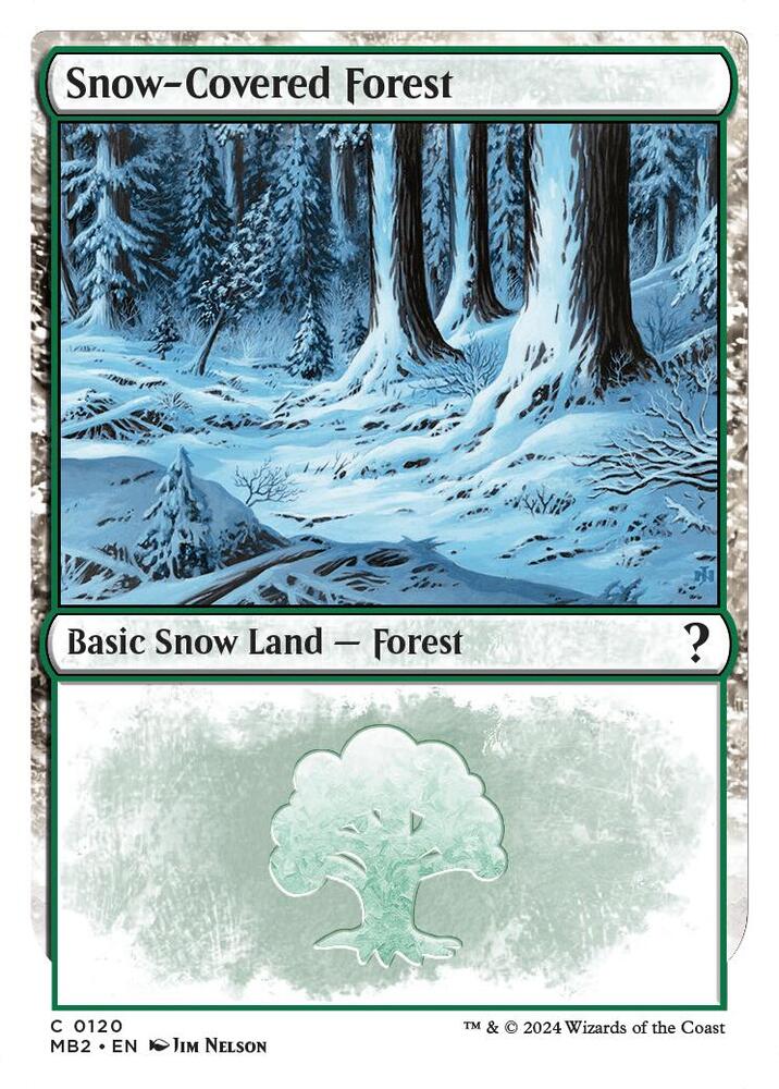 Snow-Covered Forest (White Border) — Mystery Booster 2