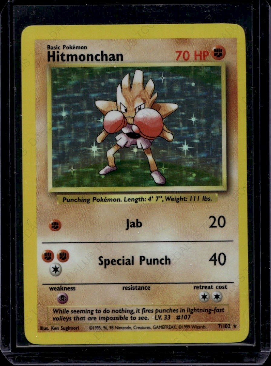 Hitmonchan Holofoil Holo Rare Base Set 007/102 NM