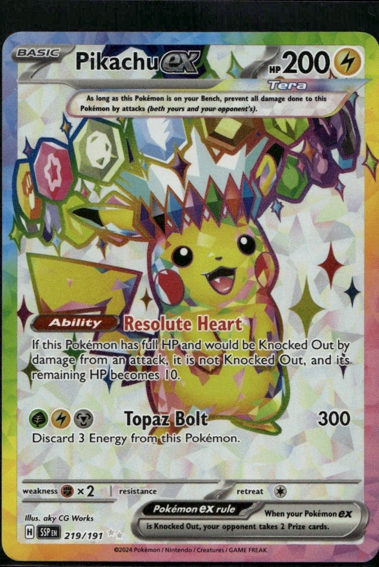 Pikachu ex - 219/191 Holofoil Ultra Rare SV08: Surging Sparks 219/191 NM