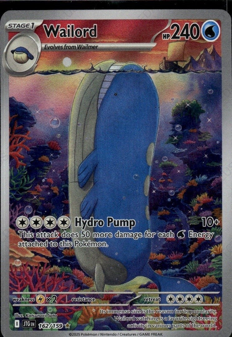 Wailord - 162/159 Holofoil Illustration Rare SV09: Journey Together 162/159 NM