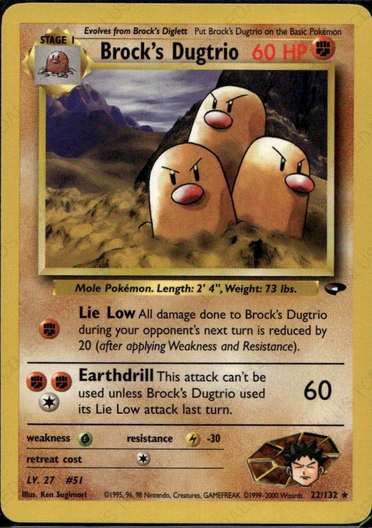 Brock's Dugtrio Rare Gym Challenge 022/132 NM