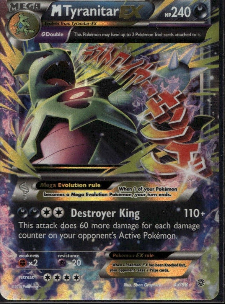 M Tyranitar EX Holofoil Ultra Rare XY - Ancient Origins 43/98 NM