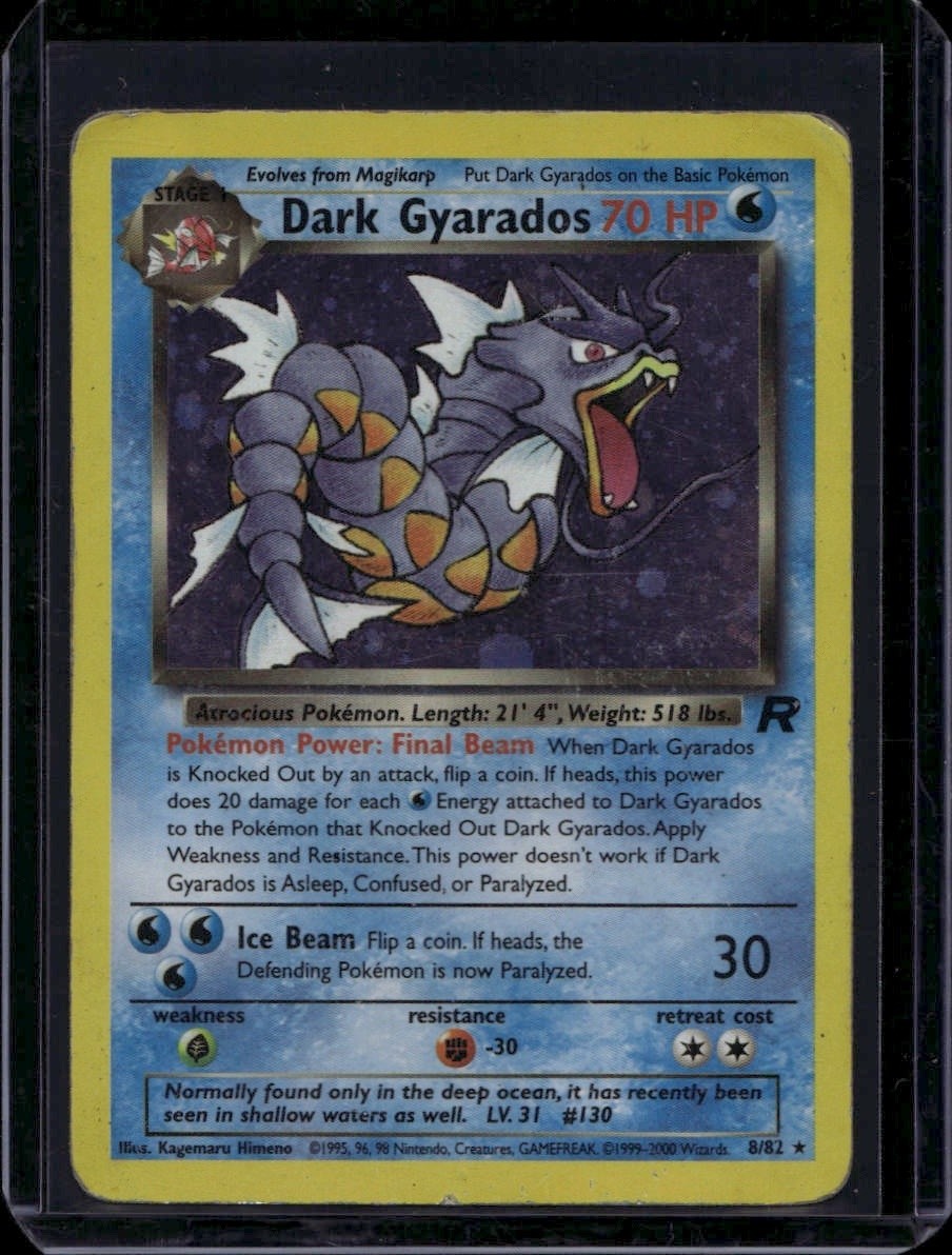 Dark Gyarados (8) Unlimited Holofoil Holo Rare Team Rocket 08/82 HP