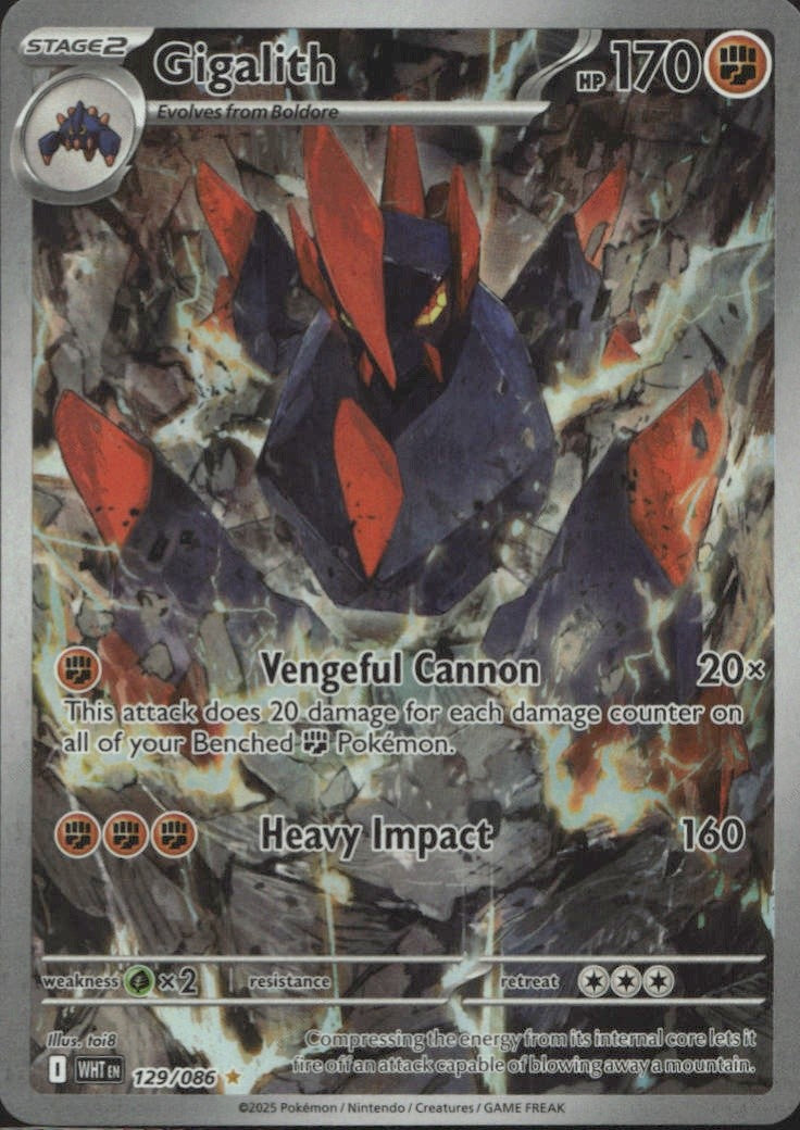 Gigalith - 129/086 Holofoil Illustration Rare SV: White Flare 129/086 NM