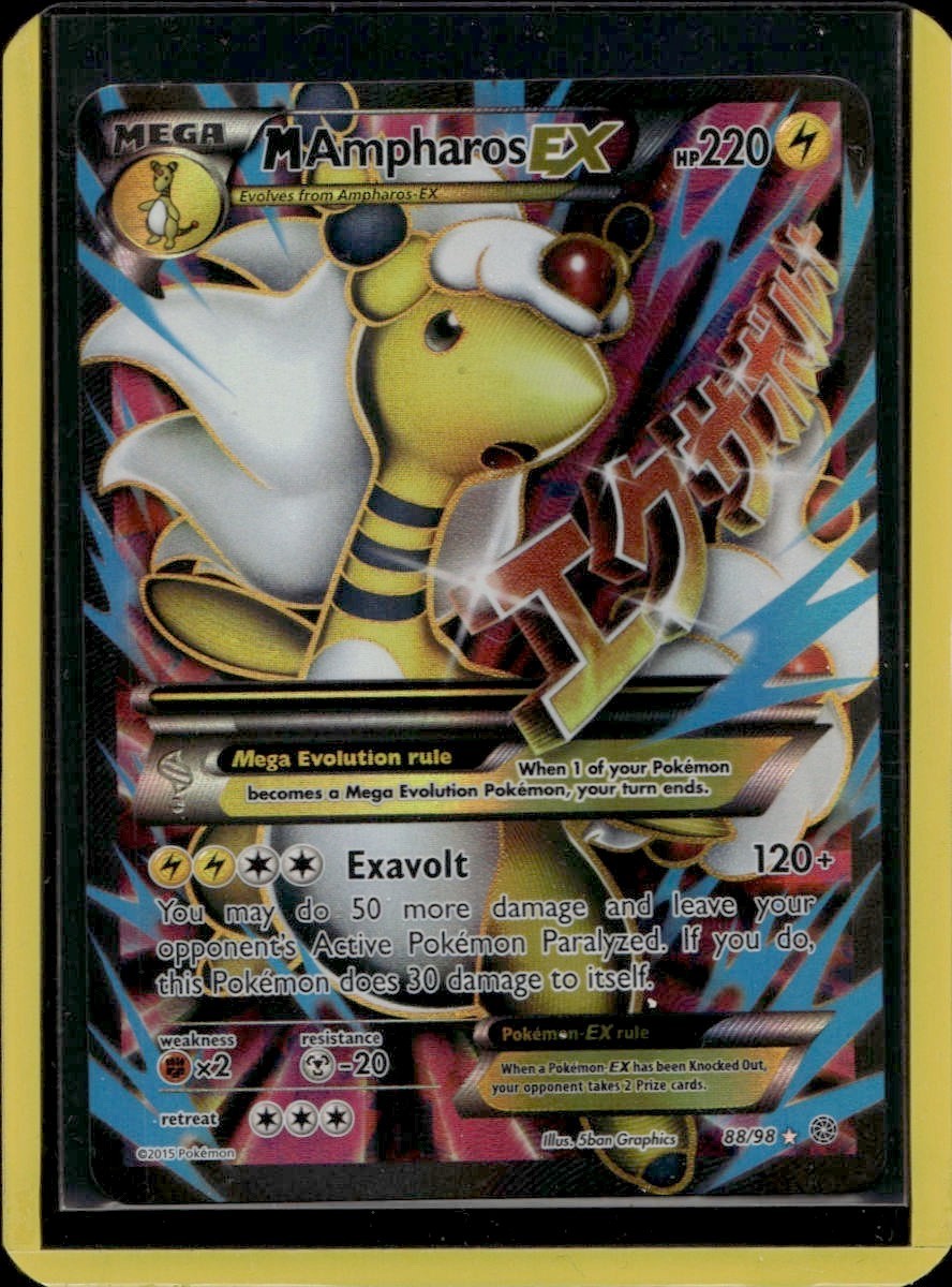 M Ampharos EX (88 Full Art) Holofoil Ultra Rare XY - Ancient Origins 88/98 NM