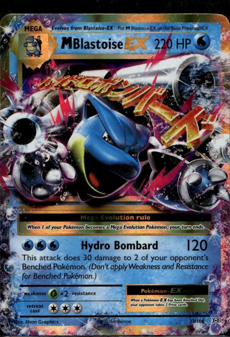 M Blastoise EX Holofoil Ultra Rare XY - Evolutions 22/108 LP