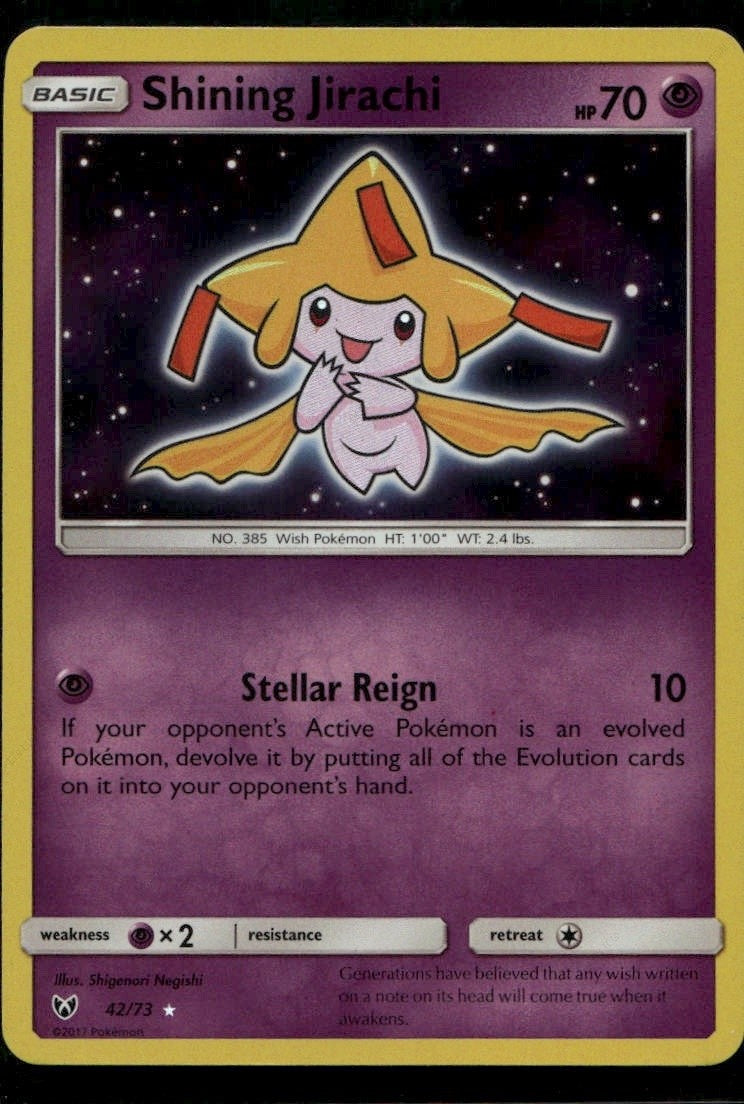 Shining Jirachi Holofoil Shiny Holo Rare Shining Legends 42/73 NM