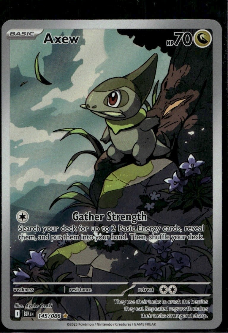 Axew - 145/086 Holofoil Illustration Rare SV: Black Bolt 145/086 NM