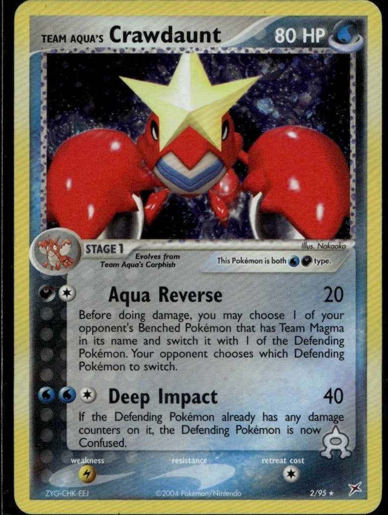 Team Aqua's Crawdaunt - 2/95 Holofoil Holo Rare Team Magma vs Team Aqua 2/95 LP