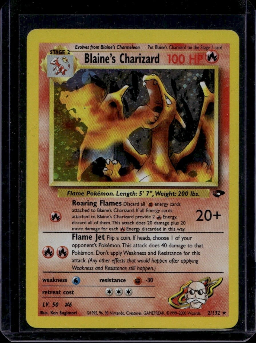Blaine's Charizard Unlimited Holofoil Gym Challenge 002/132 LP
