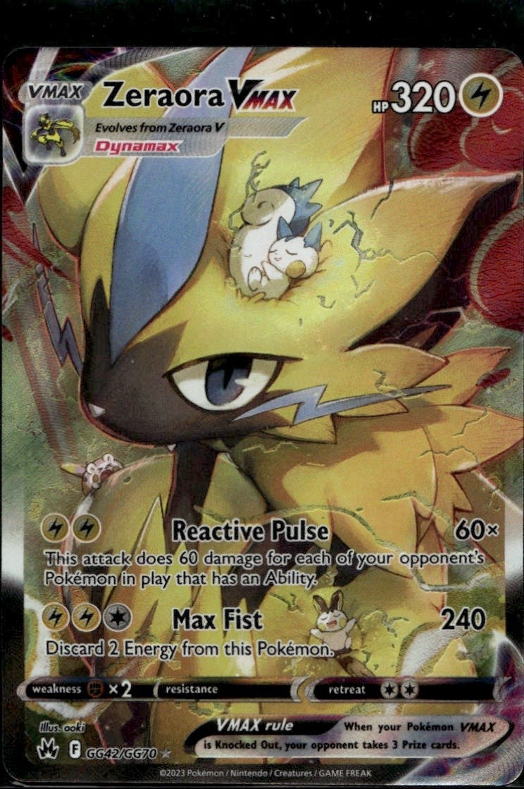 Zeraora VMAX Holofoil Ultra Rare Crown Zenith: Galarian Gallery GG42/GG70 NM
