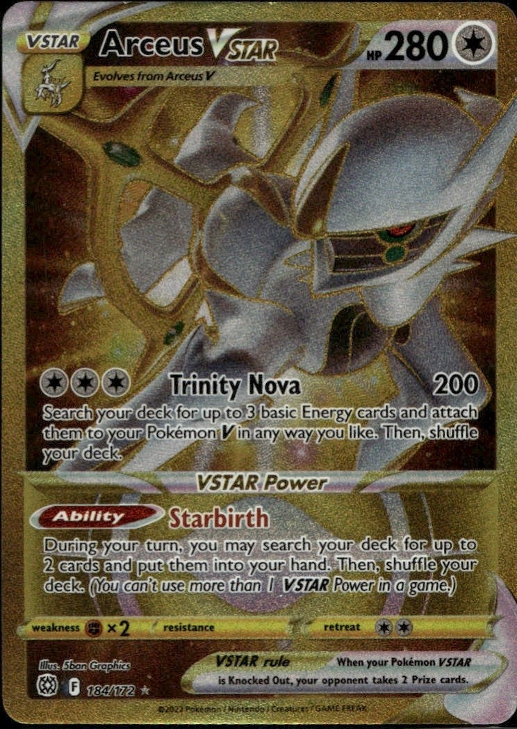 Arceus VSTAR Secret Rare SWSH09 Brilliant Stars 184/172 NM
