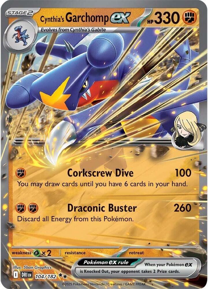 Cynthia's Garchomp ex - 104/182 — SV10: Destined Rivals