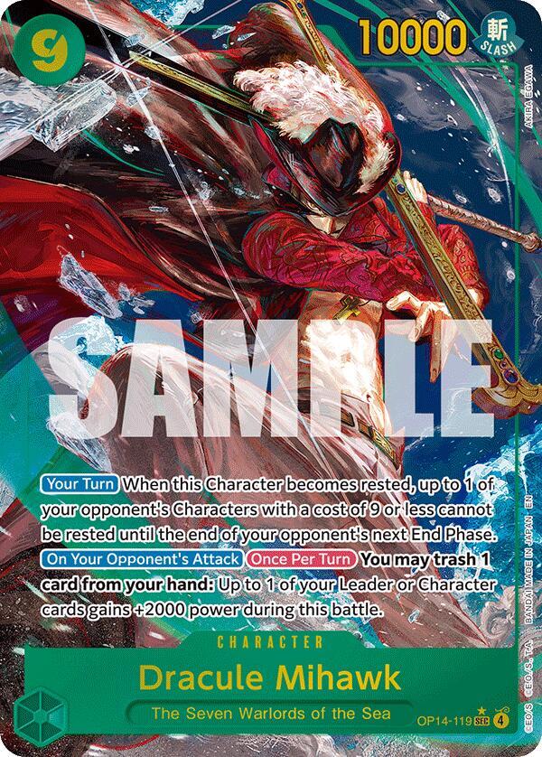 Dracule Mihawk - OP14-119 (Alternate Art) — The Azure Sea's Seven