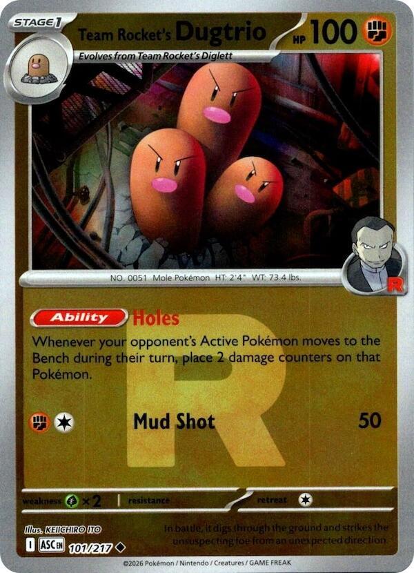 Team Rocket's Dugtrio - 101/217 (Team Rocket) — ME: Ascended Heroes