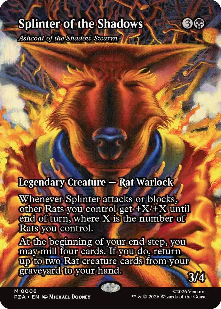 Splinter of the Shadows - Ashcoat of the Shadow Swarm (Borderless) — Teenage Mutant Ninja Turtles Source Material