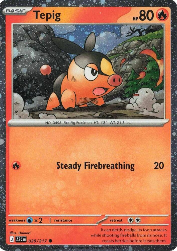 Tepig - 029/217 (Cosmos Holo) — Miscellaneous Cards &amp; Products