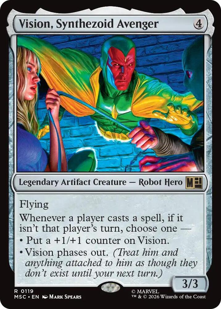 Vision, Synthezoid Avenger (Surge Foil) — Commander: Marvel Super Heroes