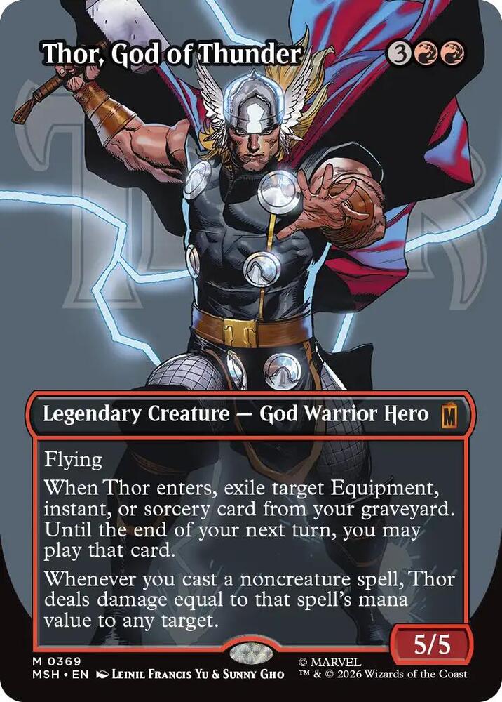 Thor, God of Thunder (Borderless) (0369) — Marvel Super Heroes