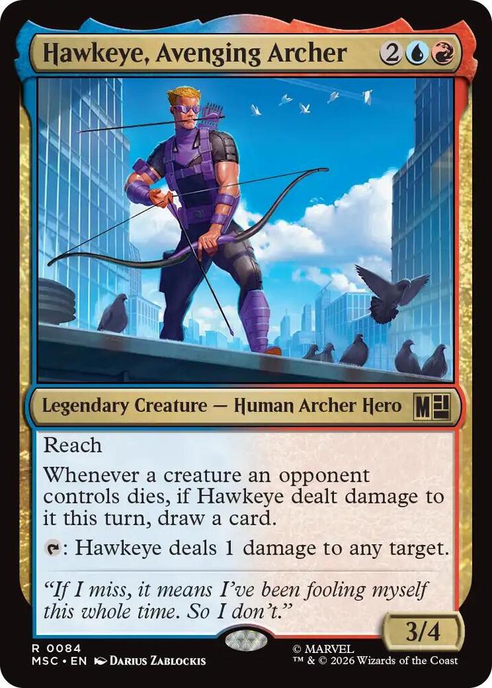 Hawkeye, Avenging Archer (Surge Foil) — Commander: Marvel Super Heroes