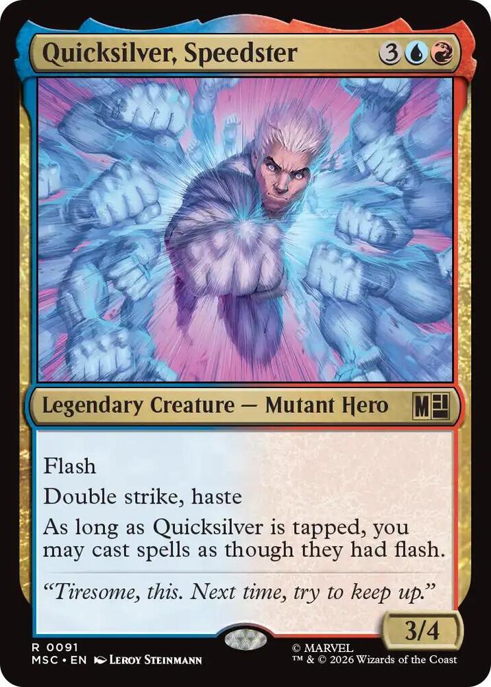 Quicksilver, Speedster (Surge Foil) — Commander: Marvel Super Heroes