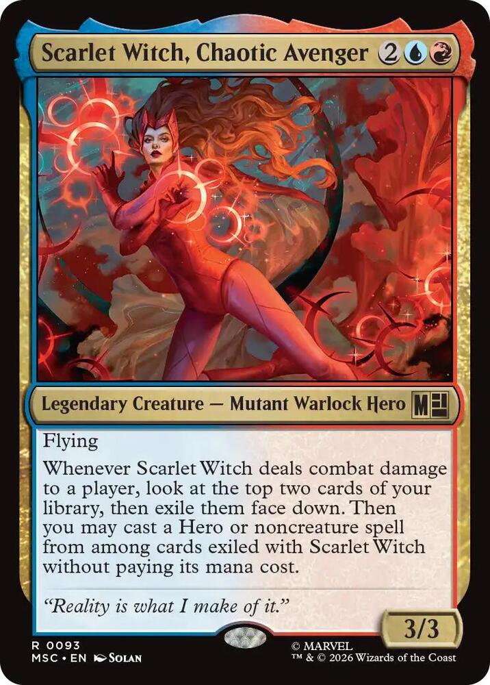 Scarlet Witch, Chaotic Avenger (Surge Foil) — Commander: Marvel Super Heroes