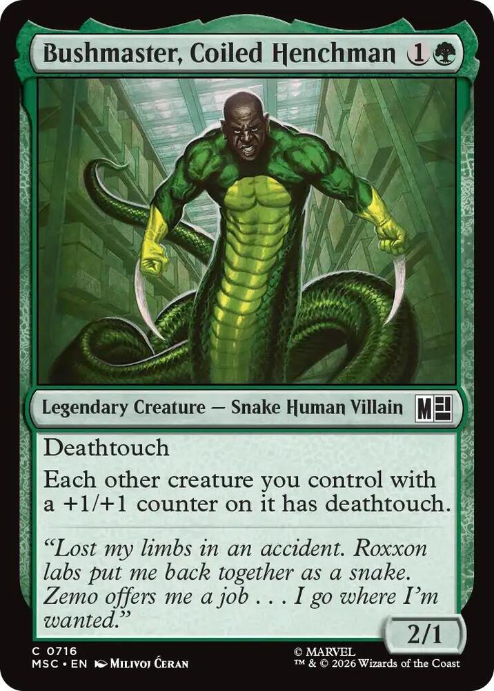 Bushmaster, Coiled Henchman — Commander: Marvel Super Heroes