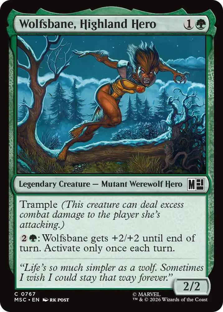 Wolfsbane, Highland Hero — Commander: Marvel Super Heroes