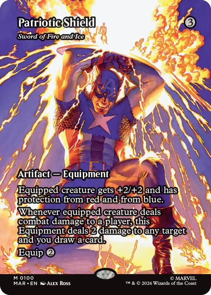Patriotic Shield - Sword of Fire and Ice (Borderless) — Marvel Universe Eternal-Legal