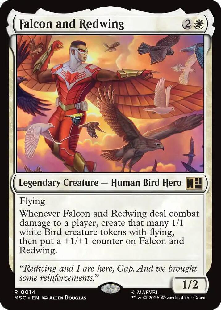 Falcon and Redwing (Surge Foil) — Commander: Marvel Super Heroes