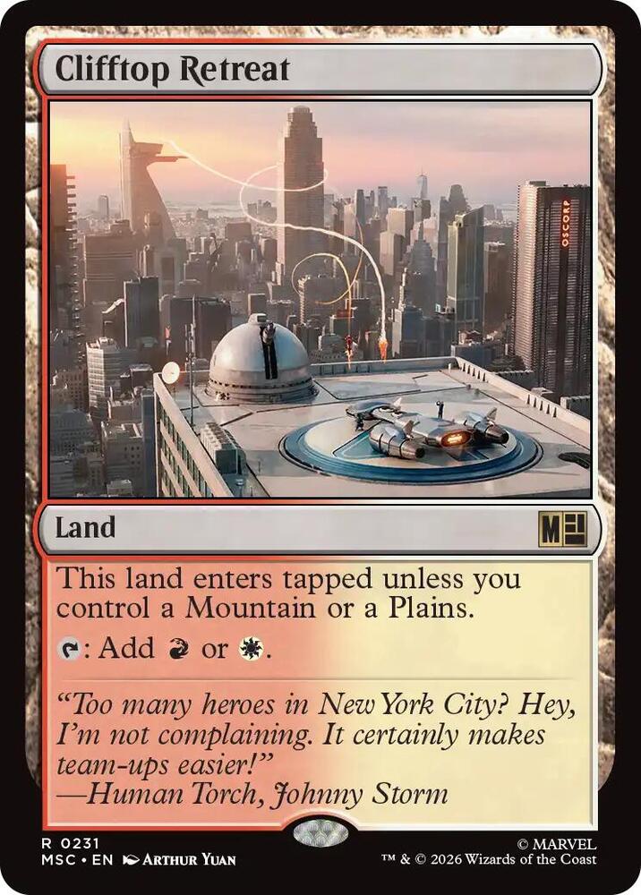 Clifftop Retreat (Surge Foil) — Commander: Marvel Super Heroes