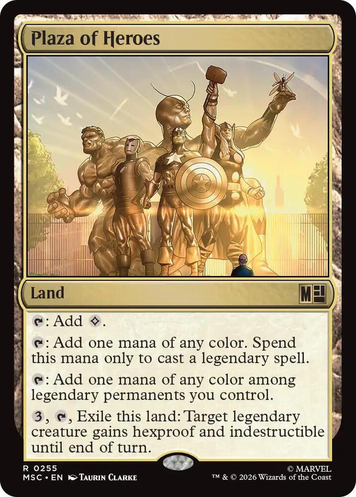 Plaza of Heroes (Surge Foil) — Commander: Marvel Super Heroes