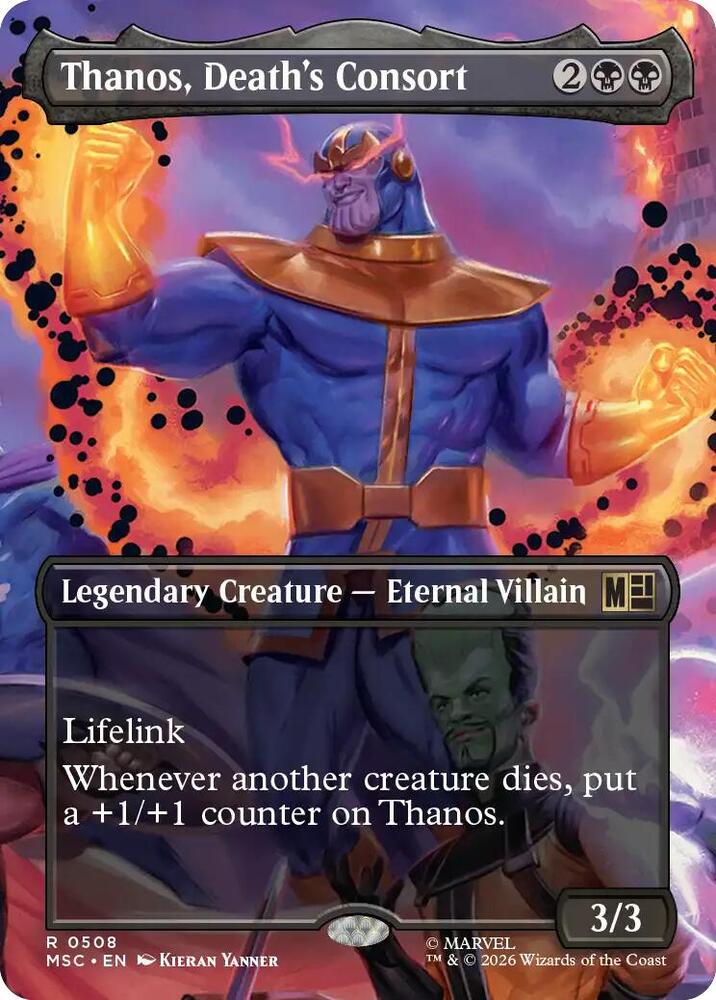Thanos, Death's Consort (Borderless) — Commander: Marvel Super Heroes