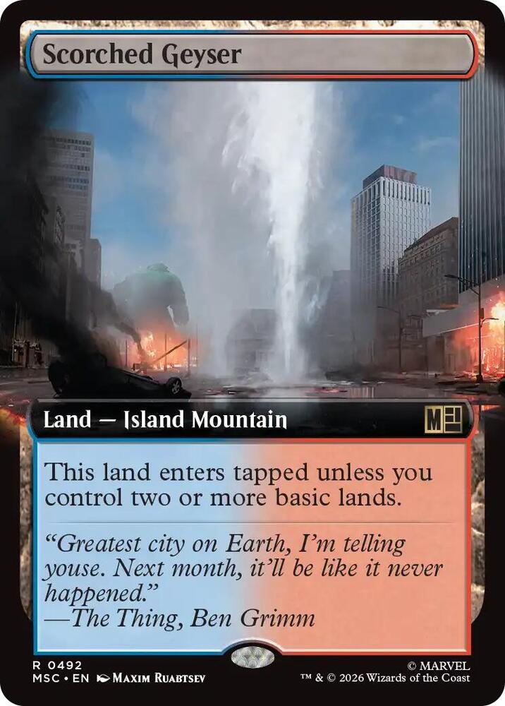 Scorched Geyser (Extended Art) — Commander: Marvel Super Heroes