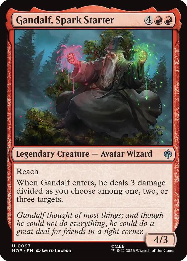 Gandalf, Spark Starter — The Hobbit