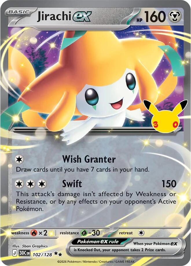 Jirachi ex - 102/128 — ME: 30th Celebration