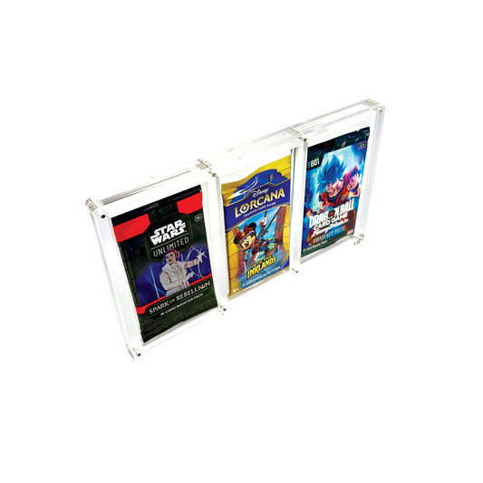 Magnetic Acrylic Display Case for TCG Booster Packs (3 Slots)